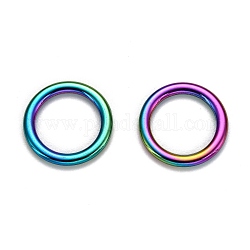 Ionenbeschichtung (IP) 304 Verbindungsringe aus Edelstahl, runden Ring, Regenbogen-Farb, 17x1.8 mm, Innendurchmesser: 12.2 mm