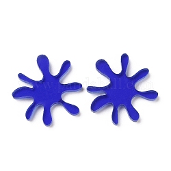 Translucent Acrylic Cabochons, for DIY Earring Accessories, Flower, Blue, 20x2mm