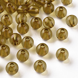 Abalorios de acrílico transparentes, redondo, vara de oro, 8x7mm, agujero: 2 mm, aproximamente 1745 unidades / 500 g