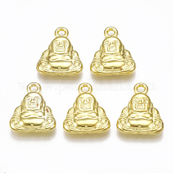 Ccb-Kunststoffanhänger, Buddha, golden, 20x17x4 mm, Bohrung: 2.5 mm, ca. 810 Stk. / 500 g