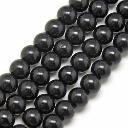 Perles en verre transparentes, ronde, noir, 3mm, Trou: 0.75mm, Environ 100 pcs/chapelet, 11 pouce