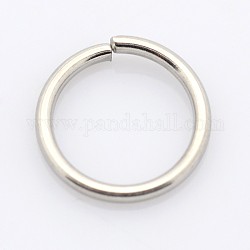 304 Edelstahl offenen Ringe springen, Edelstahl Farbe, 20 Gauge, 7x0.8 mm, Innendurchmesser: 5.4 mm