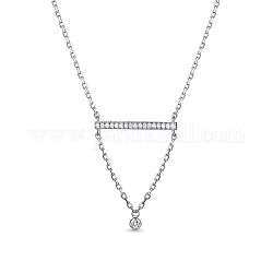 Tinysand Triangle Design 925 Halsketten mit Anhänger aus Sterlingsilber mit kubischem Zirkonia, Silber, 16.9 Zoll