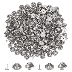 BENECREAT 200 Sets Iron Butterfly Clutch Pin, Lapel Pin Backs, Tie Tack Pin, Brooch Findings, Platinum, Tray: 4.5mm, 12mm, Pin: 1mm