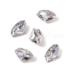 Cubic Zirconia Cabochons, Pointed Back & Back Plated, Triangle, Crystal, 9x14x4mm
