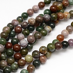 Chapelets de perles rondes en agate indienne naturelle, 10mm, Trou: 1mm, Environ 38 pcs/chapelet, 15.3 pouce