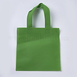 Экологически чистые многоразовые сумки, нетканые сумки для покупок, желто-зеленый, 33x19.7 см