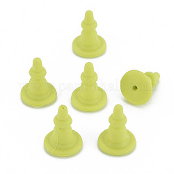 Silikon-Ohrmuttern, Ohrring Rücken, für die Ohrsteckerherstellung, gelb-grün, 11x8x8 mm, Bohrung: 0.7 mm
