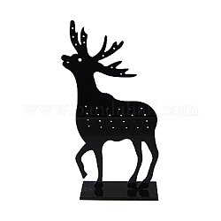 Pantalla de plástico, estante de exhibición de la joya, reno de navidad / ciervo, negro, 80x185x34mm