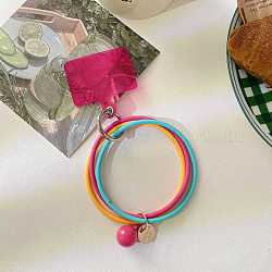 Boucle de sangle de cordon de téléphone en silicone, lanière de poignet avec porte-clés en plastique et alliage, colorées, 10.2 cm