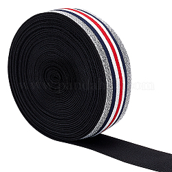 Nastro elastico in poliestere arricraft, con motivo a strisce, piatto, colorato, 40mm, circa 10.00 iarde (9.14 m)/borsa