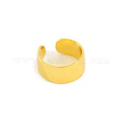 Pendientes de brazalete de latón sencillos para mujer, anillo, dorado, 10.5x4.1mm