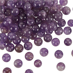 Olycraft Natural Amethyst Beads Strands, Round, 6mm, Hole: 1mm