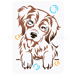Fingerinspire plantilla de pintura de perro beagle, plantilla de dibujo de perro mascota reutilizable de 8.3x11.7 pulgada, plantilla de perro artesanal para decoración del hogar, plantilla de perro animal para pintar en la pared, muebles de madera de tela