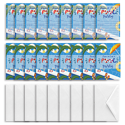 Superdant Einladungskarten, zur Geburtstagsfeier, mit Papierumschlägen, Rechteck mit gemischten Muster, Verdeck blau, 15.2x10.1 cm, 30 Blatt / Satz