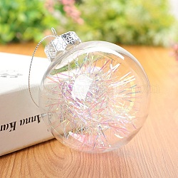 Transparente, befüllbare Kugelanhänger aus Kunststoff, Weihnachtsbaum-Hängeornament, Transparent, 80 mm