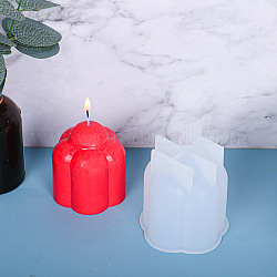 Flor de diy vela fabricación de moldes de silicona, para resina uv, fabricación de joyas de resina epoxi, blanco, 6.8x7.6 cm, diámetro interior: 6 cm