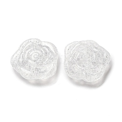 Perles en acrylique transparentes craquelées, rose, clair, 28x31x11mm, Trou: 2mm, environ 110 pcs/500 g