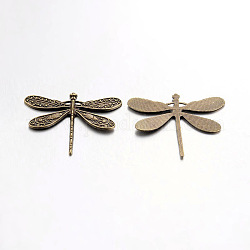 Pendente in lega, libellula,  piombo e cadmio libero, bronzo antico, circa 49 mm di larghezza, 38 mm di lunghezza, 4 mm di spessore, Foro: 3 mm