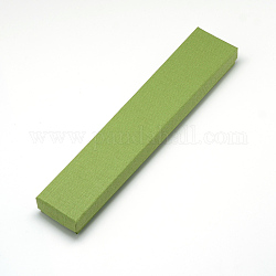Scatola di scatola dei monili di cartone, per bracciali, collana, rettangolo, verde oliva, 21x4x2cm