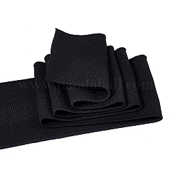 Tejido acanalado de polialgodón para puños, cinturones escote borde del cuello, dobladillo de punto, paño acolchado, negro, 1000x100x2mm