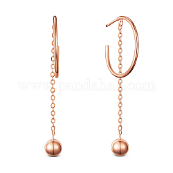 SHEGRACE 925 Sterling Silver Stud Earrings, Half Hoop Earrings, with Arch and Bead, Rose Gold, 49mm
Packing Size: 53x53x37mm
