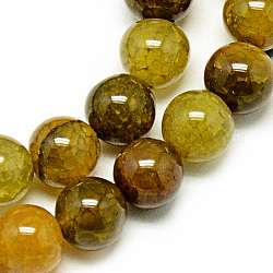 Drago vene agata naturale perline fili, tinto, tondo, goldenrod, 8mm, Foro: 1 mm, circa 48pcs/filo, 14.96 pollice