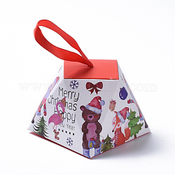 Cajas de regalo de navidad, con la cinta, bolsas para envolver regalos, para regalos dulces galletas, colorido, 8.1x8.1x6.4 cm