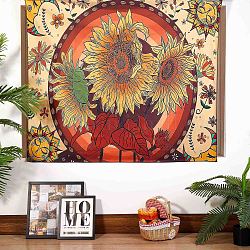 Vibrant Aesthetic Sunflower Wall Tapestry, Sun Moon Fresh Art Tapestry, for Bedroom, Living Room, Colorful, 51.2