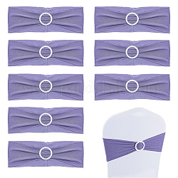 AHANDMAKER 10 Pcs Chair Sashes Bands, Elastic Chair Cover Bands with Plastic Buckle Slider Polyester Stretch Chair Ties Bows for Wedding Party Ceremony Reception Banquet Decoration (Lavender)