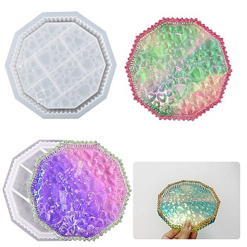 Moldes de silicona de grado alimenticio para bandeja de joyería poligonal DIY-D074-02