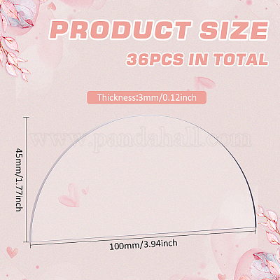 透明なアクリル製の空白の席札 結婚式のための お誕生日 半円 5x10x0.3cmの通販 - PandaHall（パンダホール）