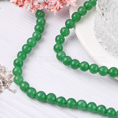Chapelets de perle en jade blanc naturel&nbsp;G-R165-8mm-14-1