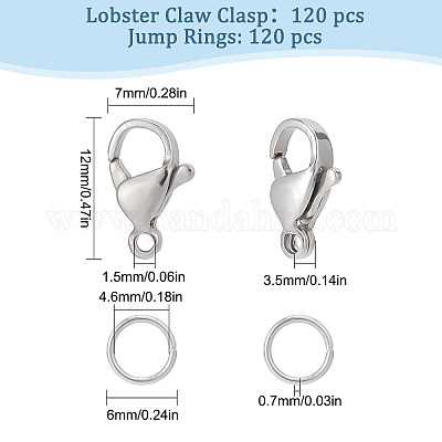 1Box 5 Colors Metal Jewelry Making Kit Chain Split Jump Ring Lobster Clasp  Kit