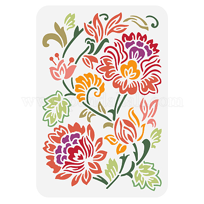 5x5 Flower Pattern Stencil, Size: 5 x 5, Beige