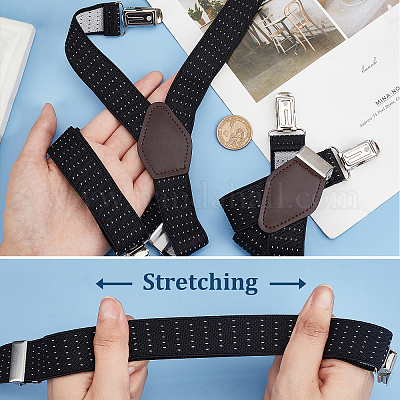 GORGECRAFT Y-Shape Adjustable Elastic Garter Straps Sock Non-Slip Clamps Mens Shirt Stays Military Shirt Stays Stirrup Style with