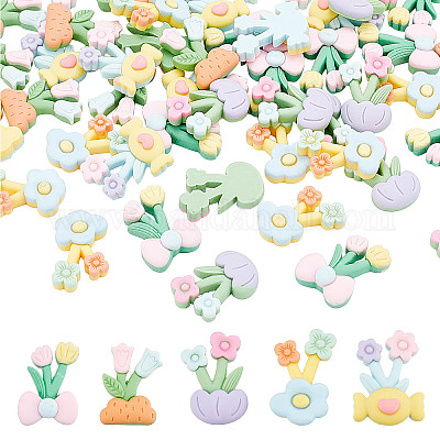 Shop arricraft 50 Pcs 5 Style Flower Resin Charms for Jewelry