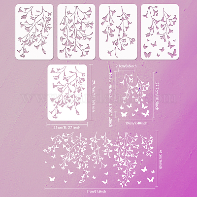 FINGERINSPIRE Life Tree Stencil 8.3x11.7inch Reusable Butterfly