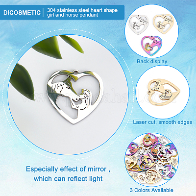 DICOSMETIC 24Pcs 4 Styles Love Heart Charms Alloy Enamel Pendants