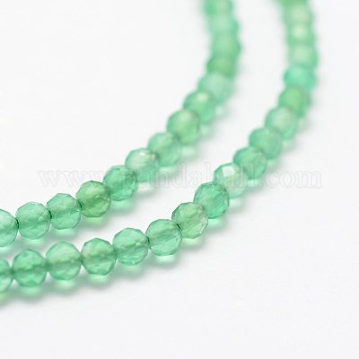 Chapelets de perles en agate d'onyx vert naturel&nbsp;G-K185-19-1