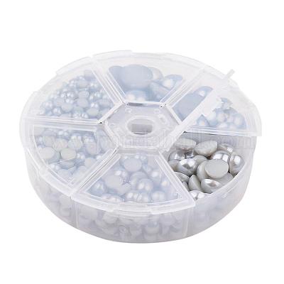 Perlkuppel-Cabochons aus Kunstleder mit 1 Box&nbsp;SACR-X0002-41-B-1