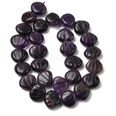 Fili di perle intagliate di ametista naturale&nbsp;G-H339-A07-01A-1
