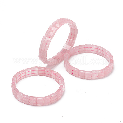 Bracelets extensibles en quartz rose naturel&nbsp;BJEW-F406-B04-1