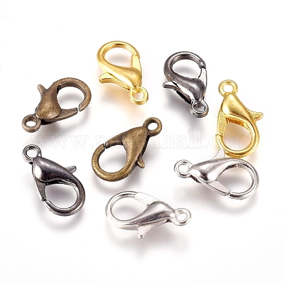 100 PACK of 12x6mm Zinc Alloy Lobster Claw Clasps, Gold Color