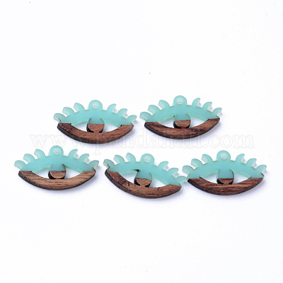 Pendenti in resina e legno di noce&nbsp;RESI-N025-009A-B01-1