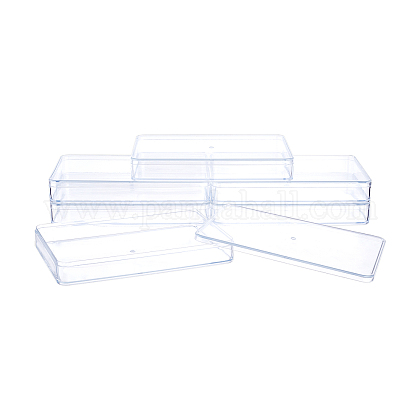 Superfindings 6 paquete de 18x12x2.6 cm de plástico transparente contenedores de almacenamiento de cuentas cajas con tapas rectángulo organizador de plástico cajas de almacenamiento para cuentas joyería suministros de oficina suministros para manualidades CON-WH0074-91D-1