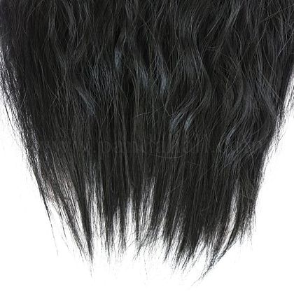 女性のための長い巻き毛のポニーテールヘアエクステンション  ポニーテールを包む  合成かつら  耐熱高温繊維  ブラック  23.6インチ（60cm） OHAR-E018-04-1