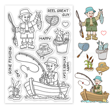 PandaHall Men Pattern Clear Stamps DIY-WH0167-56-711-1