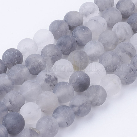 Chapelets de perles en quartz nuageux naturel G-G735-81-8mm-1