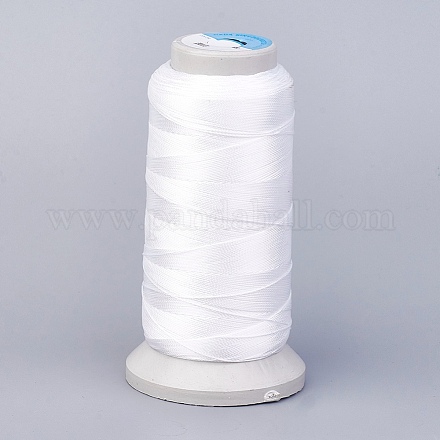 ポリエステル糸  カスタム織りジュエリー作りのために  ホワイト  0.7mm  約310m /ロール NWIR-K023-0.7mm-20-1